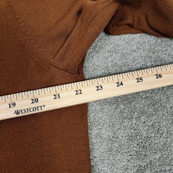 H&M Men's Sweater Size L Camel Brown Color Wool Blend Crew Neck Business Casual - Picture 6 of 7